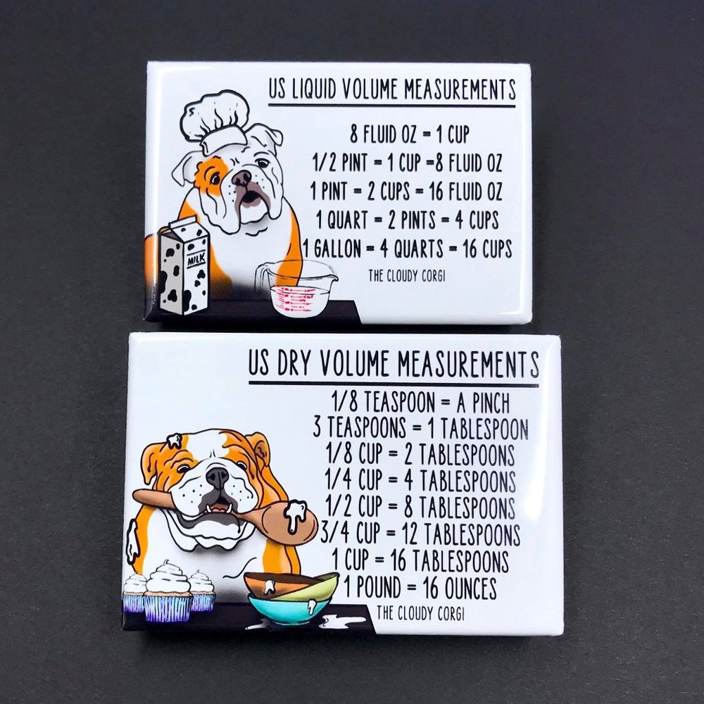 English Bulldog Kitchen Measuring Chart Magnet Set - Picture 5 of 6